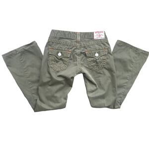 True Religion Green Joey Flare Jeans